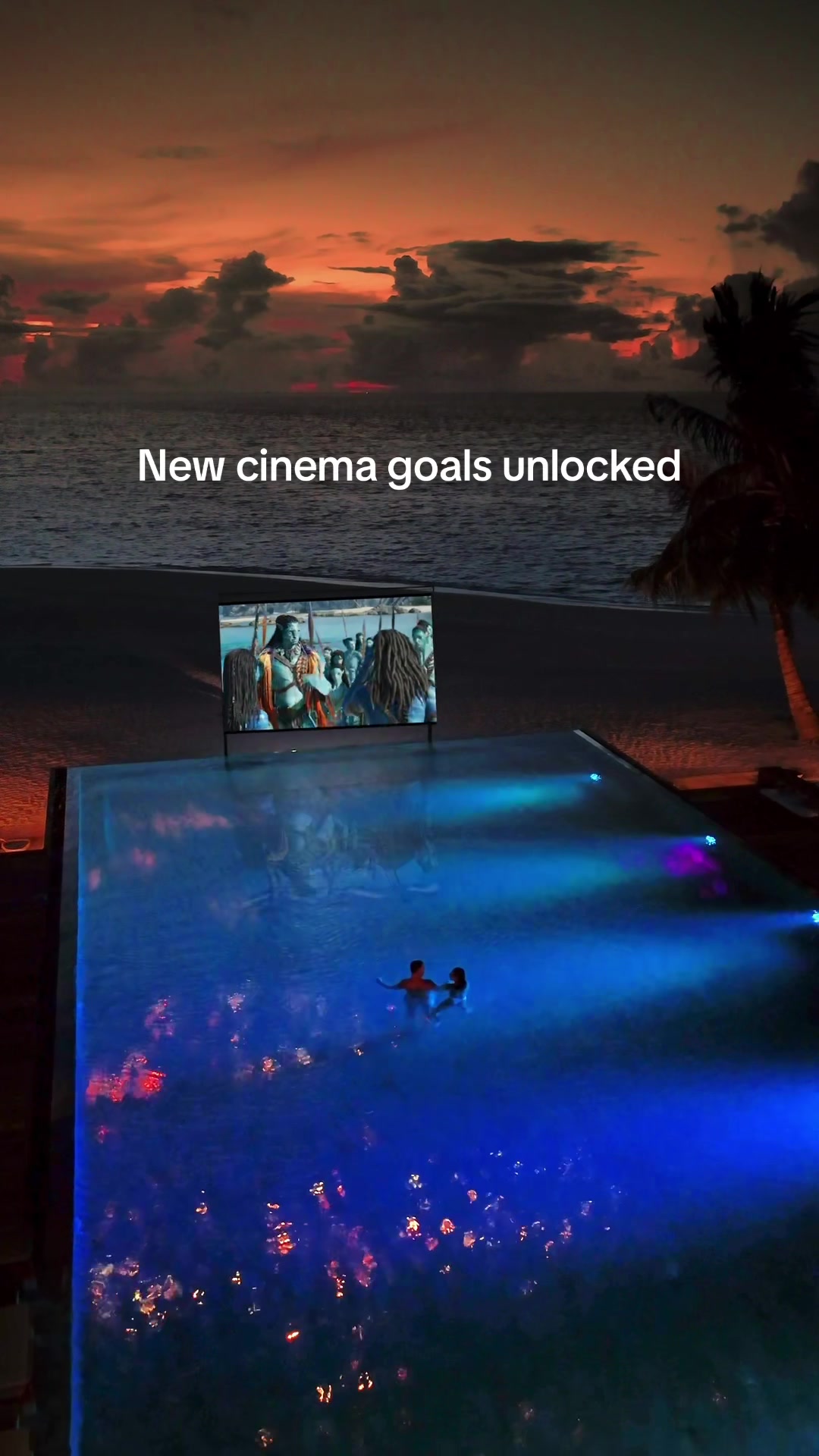 Watching a movie from the pool is next level 😍 @Ayada Maldives  #ayadamaldives #ayada #maldives